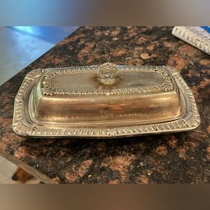 Elegant Silver Butter Dish
